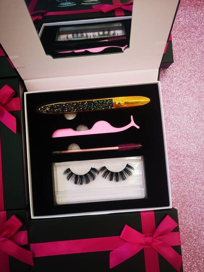 Eyelashes lashes box faux mink two tone 25mm Eyelash