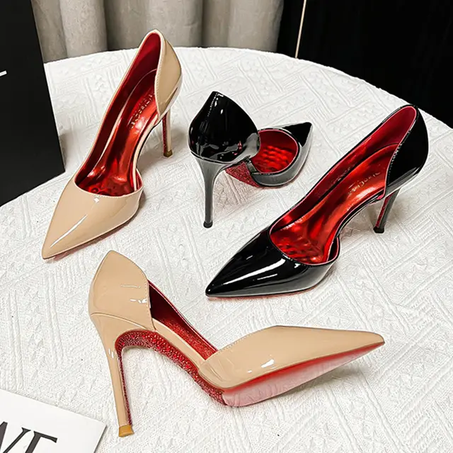 New high heels women sole rhinestone